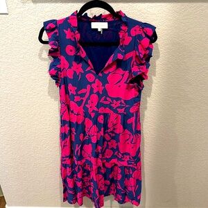 Caballero Shana Floral Dress (Navy/Wine)-XS